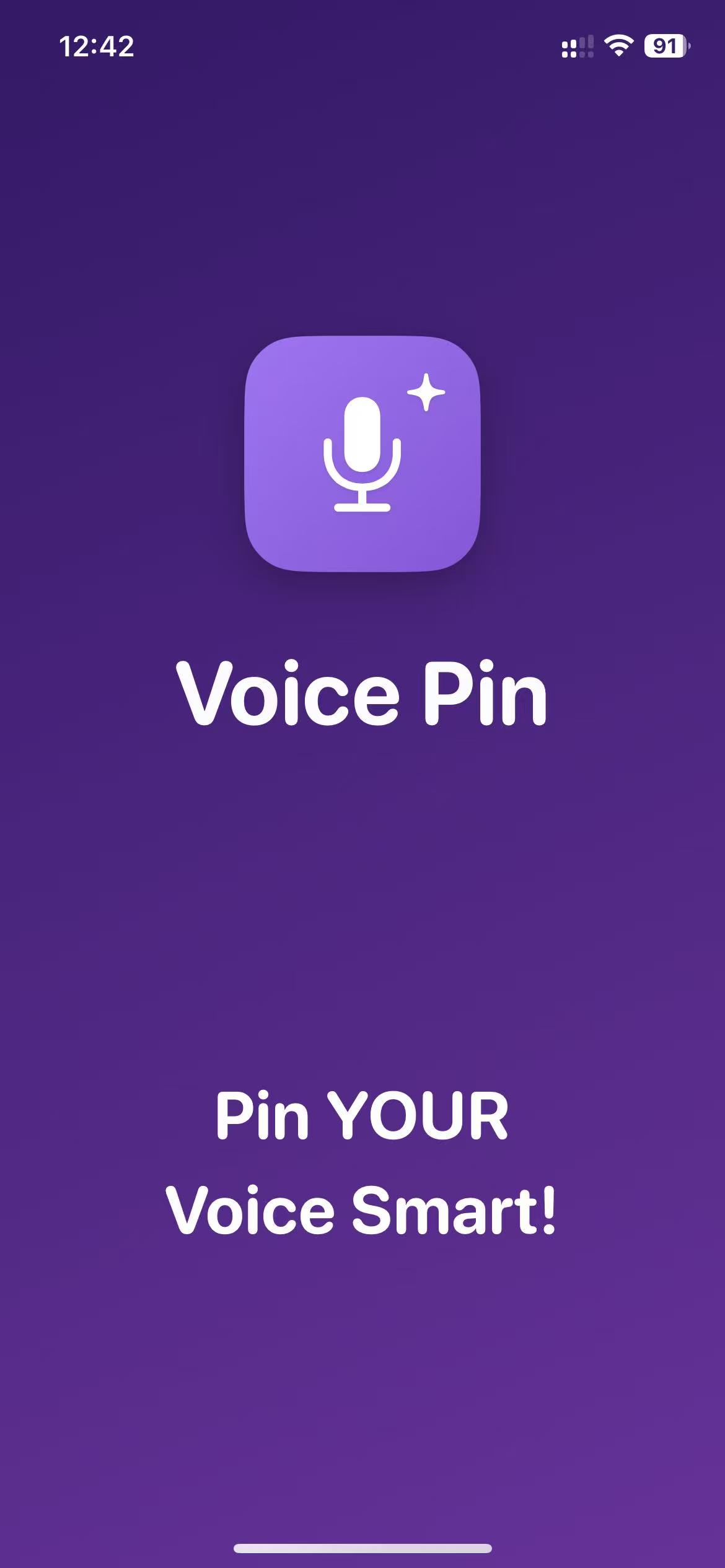 VoicePin main interface with voice capture and sticky notes